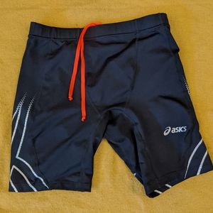 Men's Small Asics Black Running Short Half Tights
